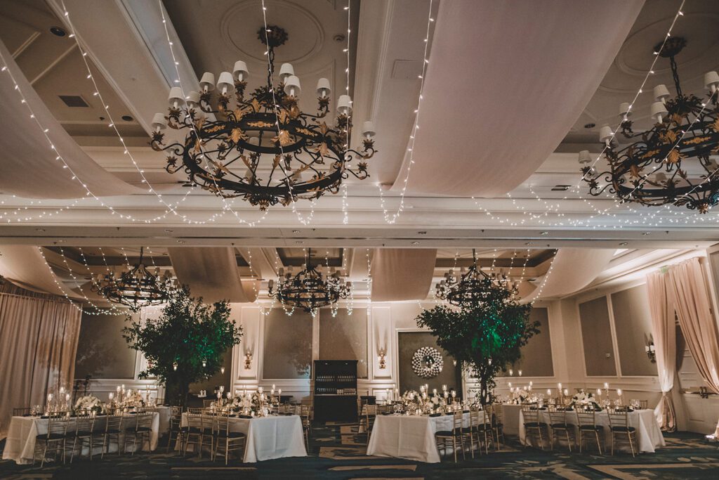 Lighted Canopy Ritz Carlton Wedding